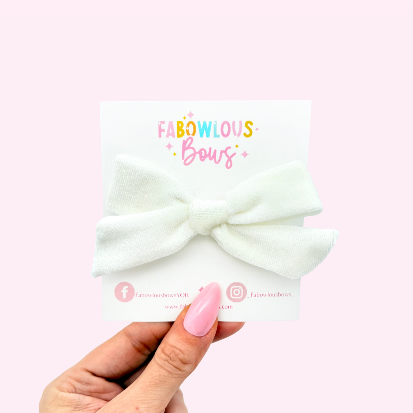 White Velvet Bow