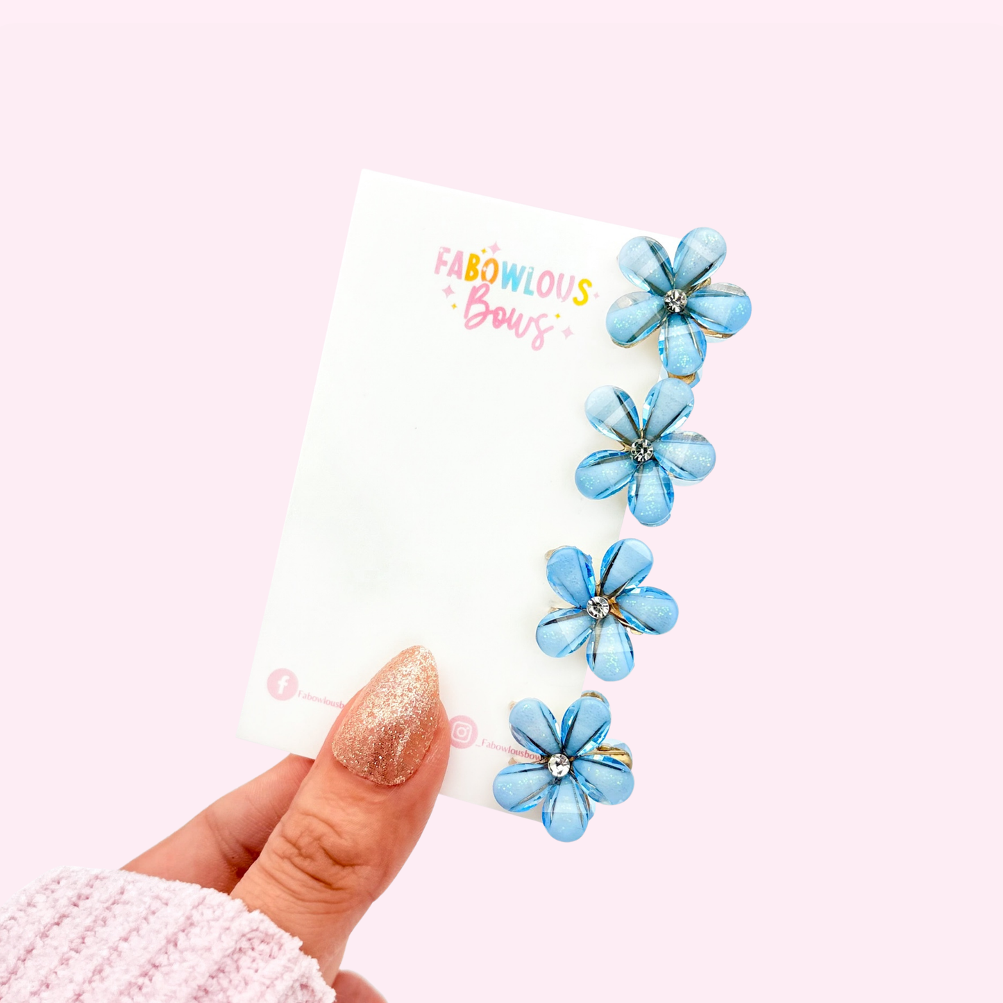 Blue Colour Flower • Mini Claw Clip