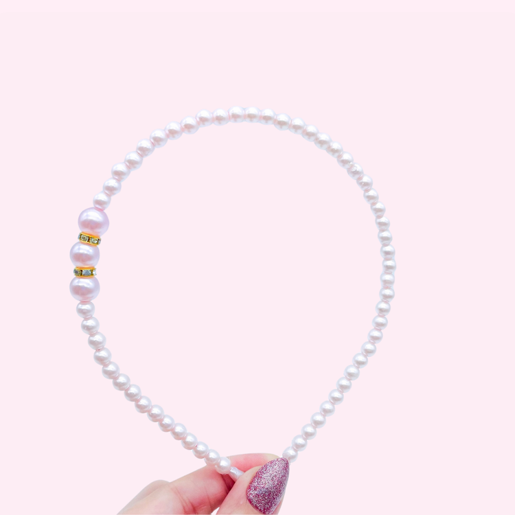 Pink Beaded Headband