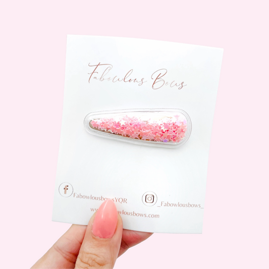 Pink Stars // Confetti Snap Clip