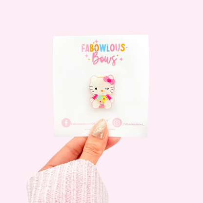 Spring Kitty • Acrylic Clip • (3 for 10)