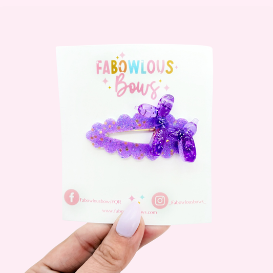 Balloon Animal Glitter Purple // Deluxe Clip