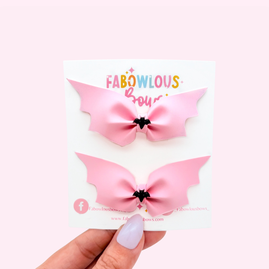 Pink Matte Bat // Pinch Bow Pigtails