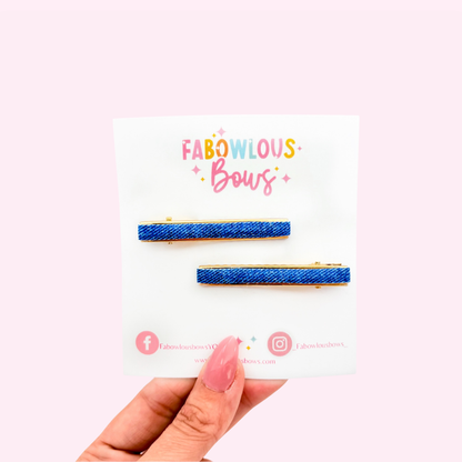 Denim // Bar Clip Set