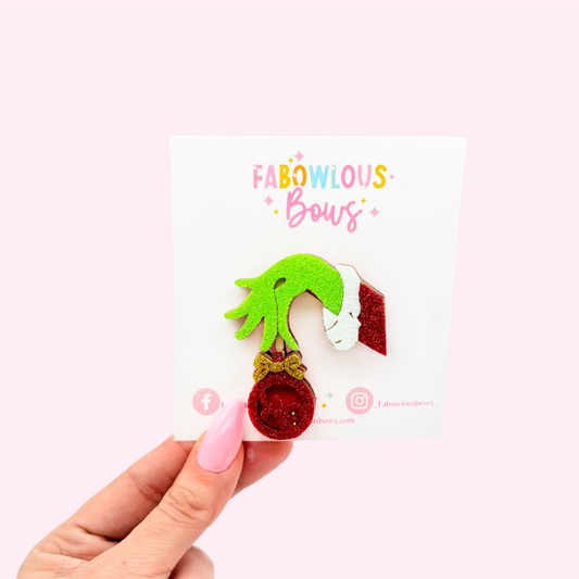 Grinchy Little Ornament // Deluxe Confetti Clip