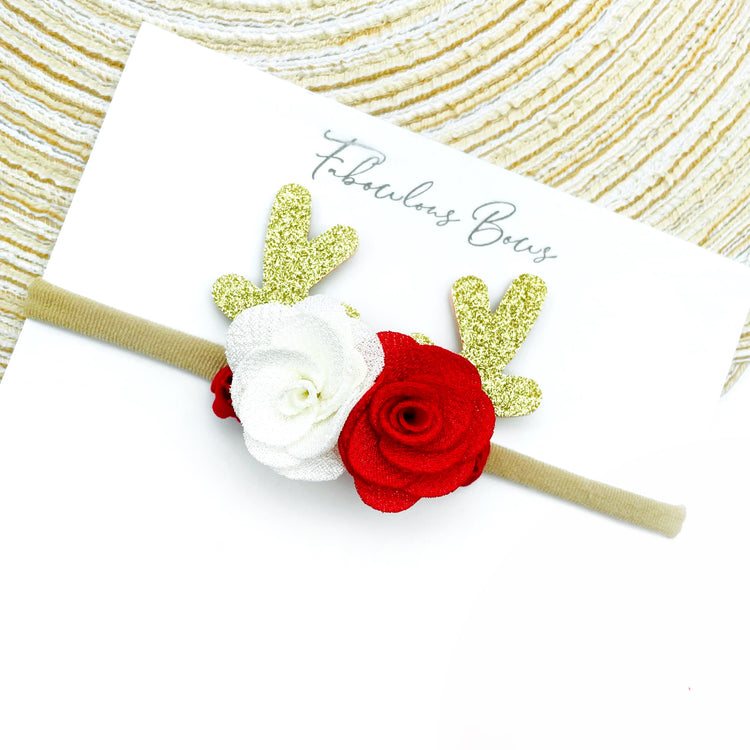 Floral Reindeer / Nylon or Hairclip