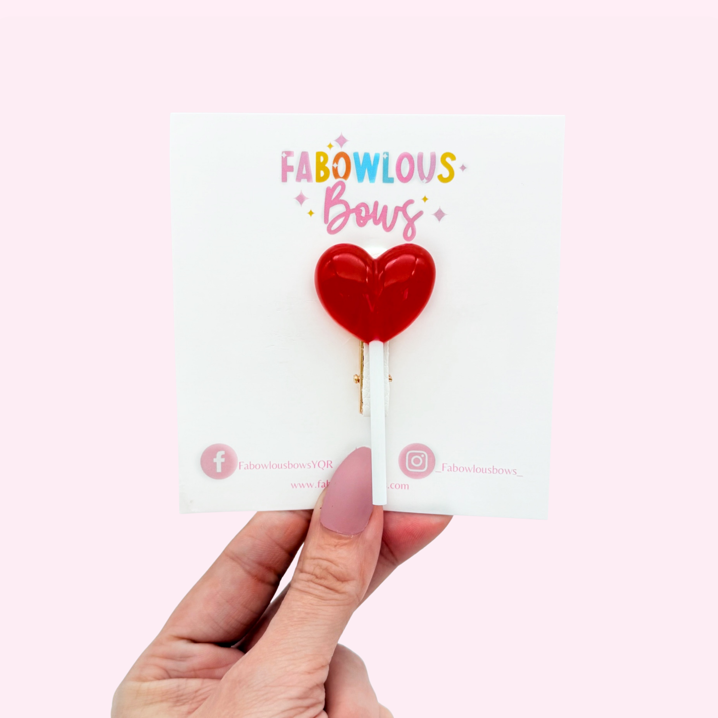Heart Lollipop Hairclip - Red