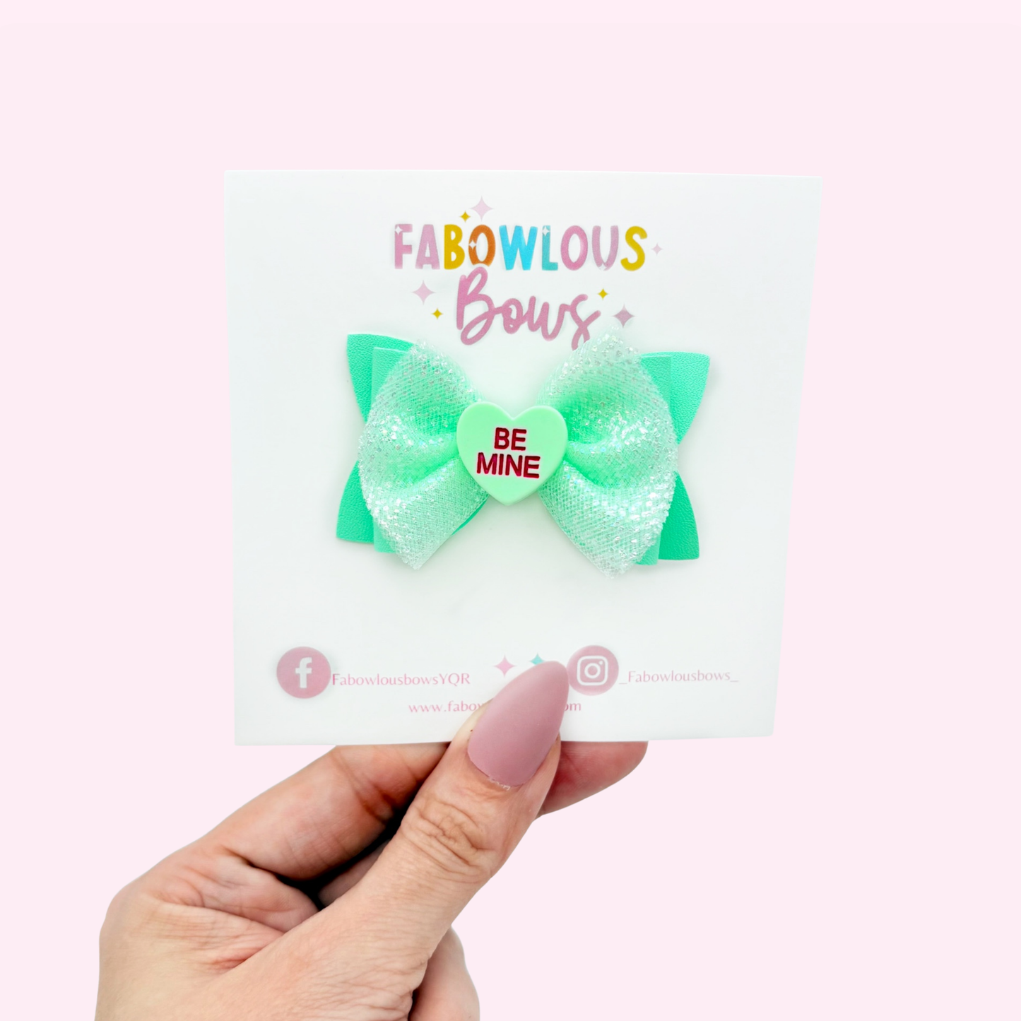 Candy Hearts Cutie - Elegant Tulle Bow Mint