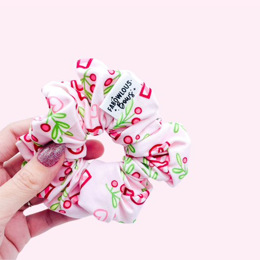 CandyCane Floral Scrunchie