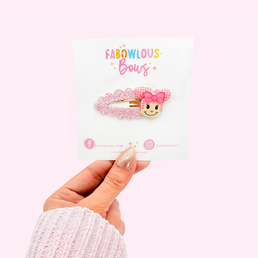 Gingham MM • Pink Deluxe Clip