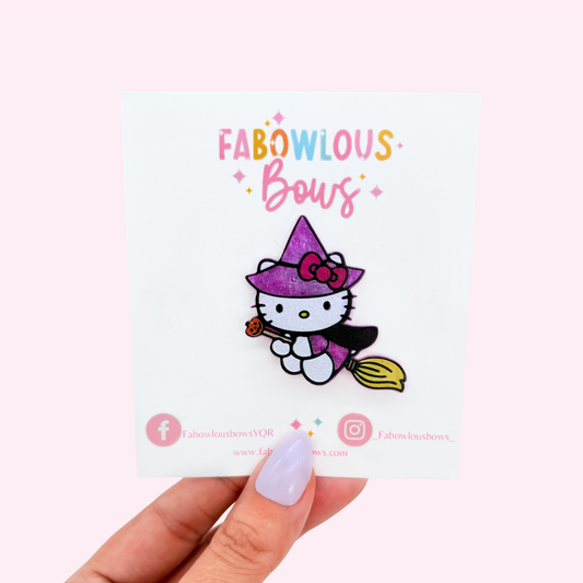 Witchy Kitty // Acrylic Clip (3 for 10)
