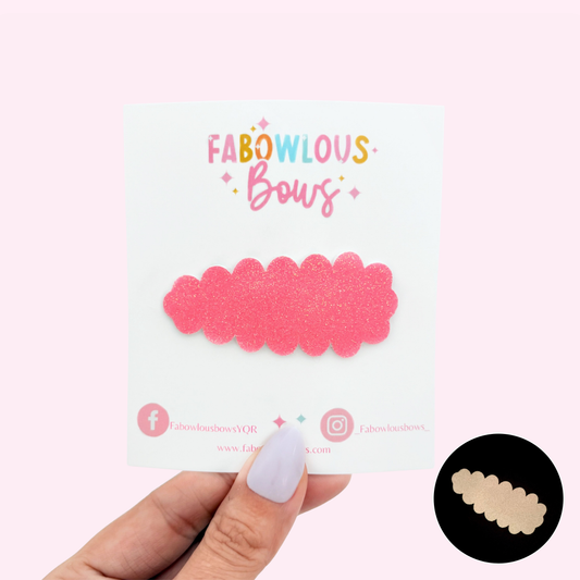 Glow Glitter Pink // Snap Clip - 3 for $10
