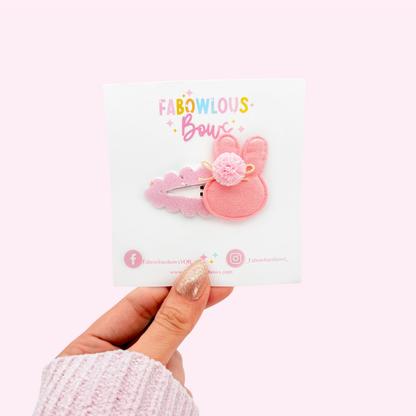 Pink Bunny Puff • Deluxe Clip