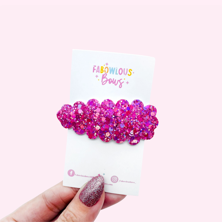 Disco Pink Glitter // Snap Clip - 3 for $10