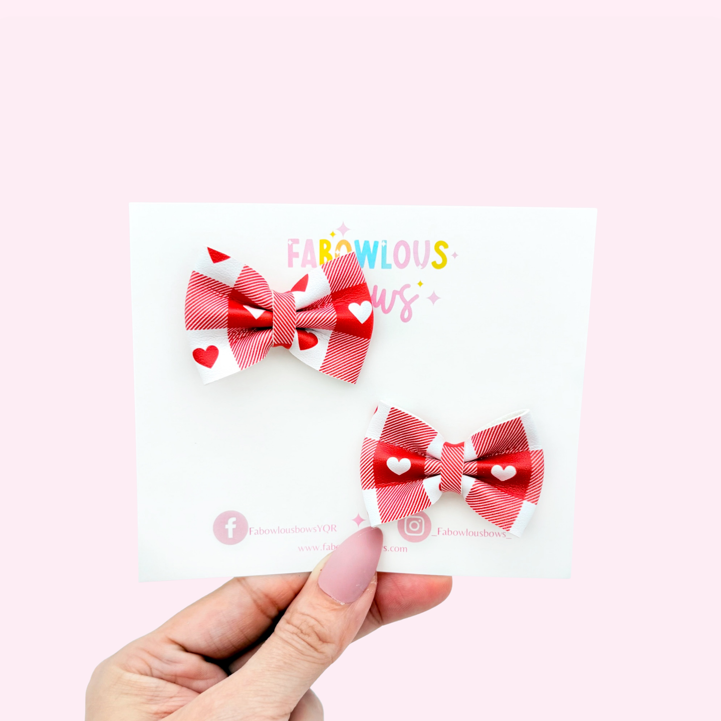 Gingham Hearts - Mini Pinch Pigtails