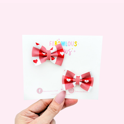 Gingham Hearts - Mini Pinch Pigtails