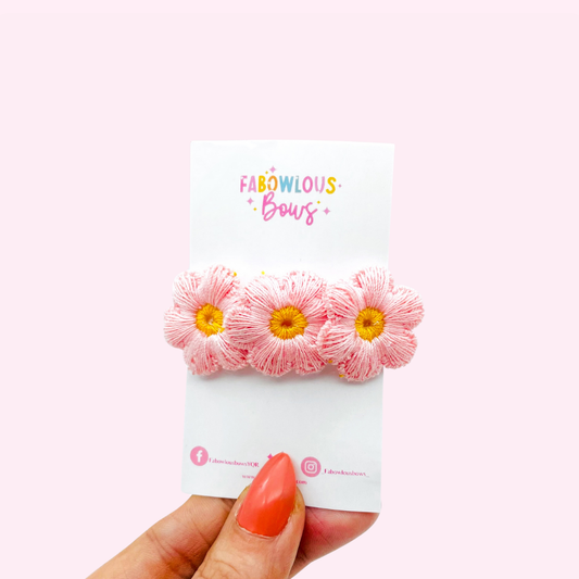 Trio Floral Fabric // Pink Snap Clip