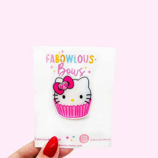 Kitty Cupcake // Acrylic Clip (3 for 10)