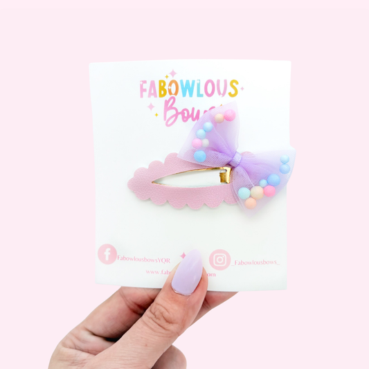 Tulle Sprinkle Clip Purple // Deluxe Clip