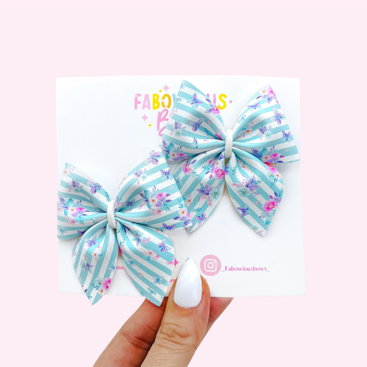 Elegant Stripe Floral // Mini Sailor Pigtails