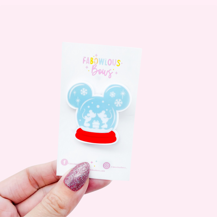 Mouse Snowglobe // Acrylic Clip (3 for 10)