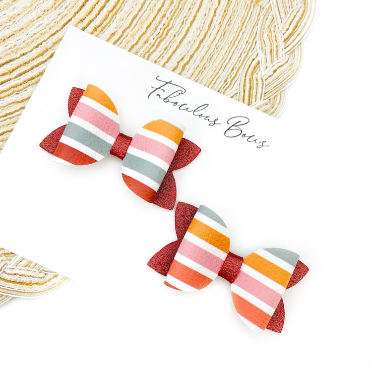 Fall Stripe // Dainty Pigtails 2.5”