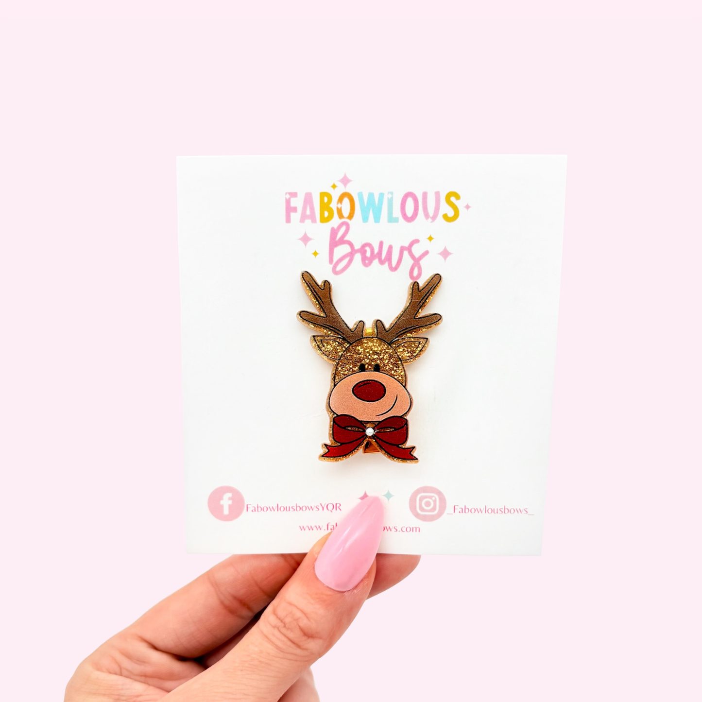 Rudolf Red Nose // Acrylic Clip (3 for 10)