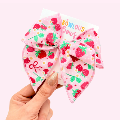 Strawberry Shortcake • Fabric Fable Bow
