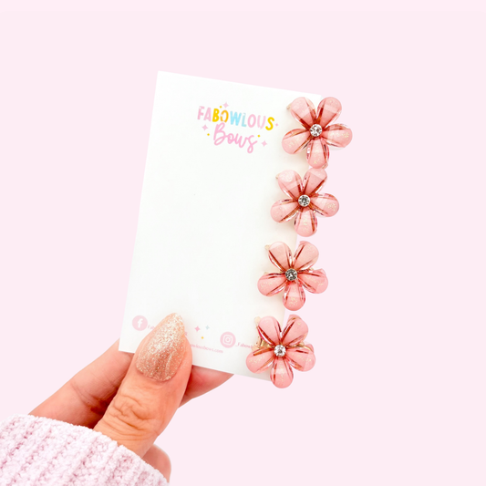 Pink Colour Flower • Mini Claw Clip