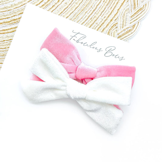 Velvet Valentines // Pink or White Fabric Bow