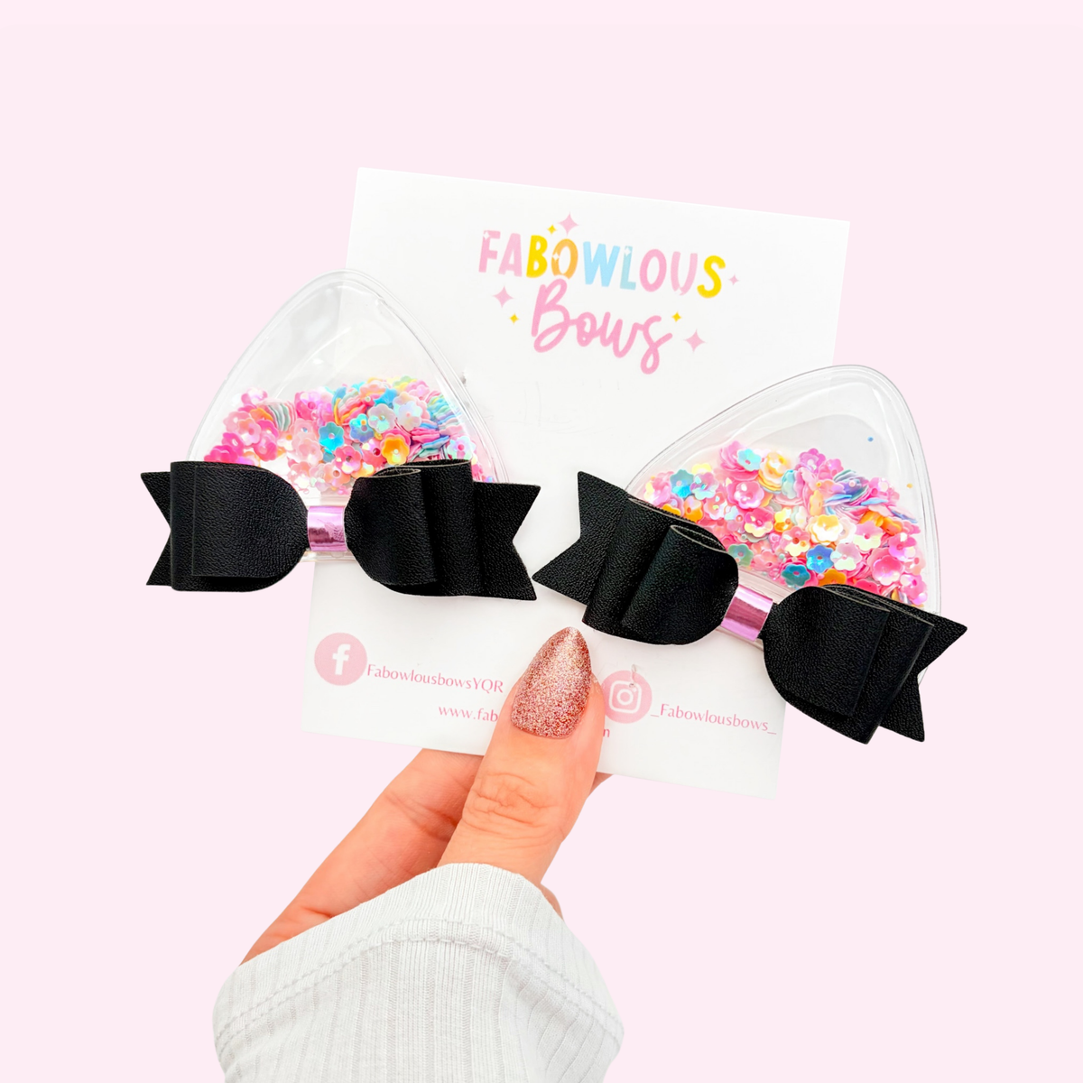 Black Cat Ears • Confetti Pigtail Set