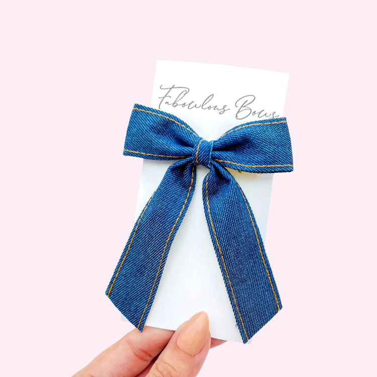 Dark Denim // School Girl Bow