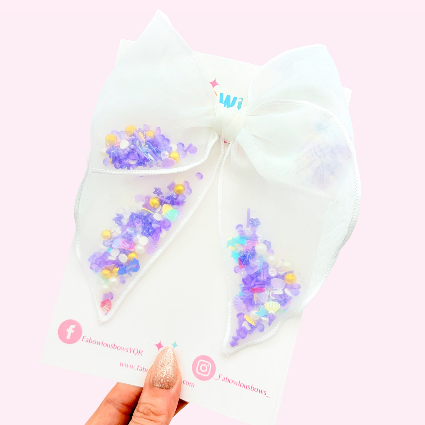 Mermaid Dreams • Confetti Fabric Fable Bow