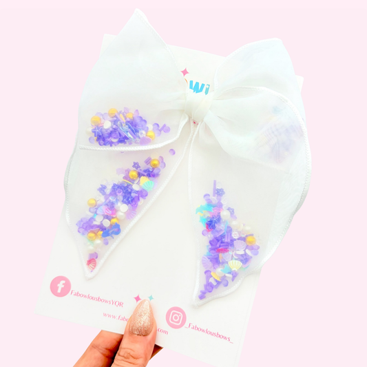 Mermaid Dreams • Confetti Fabric Fable Bow