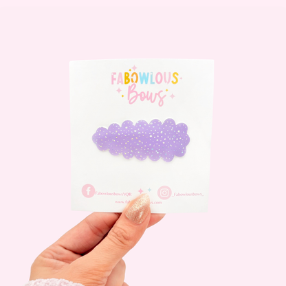 Purple Speckled Shimmer • Snap Clip • 3 for $10