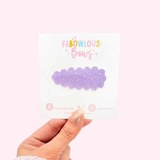 Purple Speckled Shimmer • Snap Clip • 3 for $10