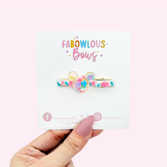 Confetti Heart Mouse - Bar Clip