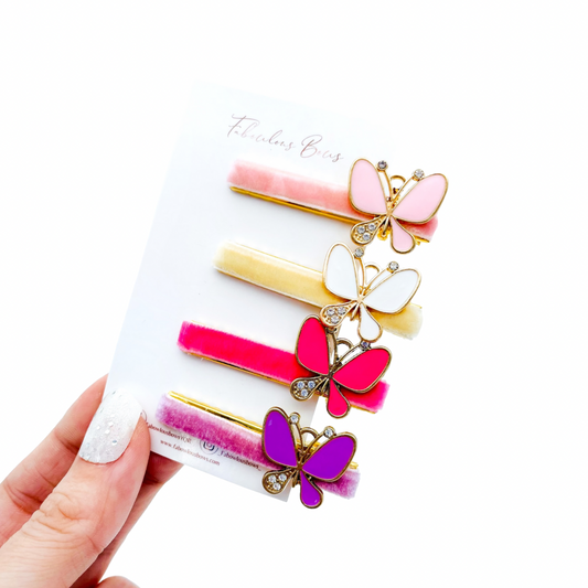 Rhinestone Butterflies // Bar Clips