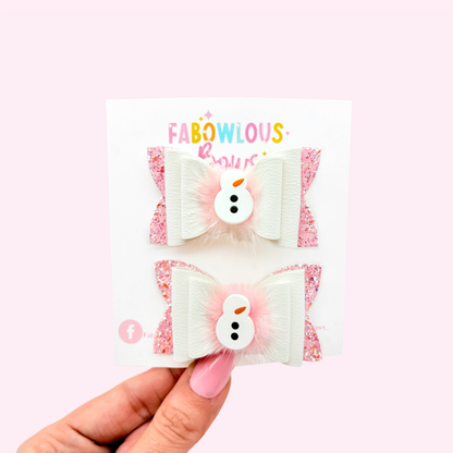 Pink Fluff Snowman // Bella Pigtails