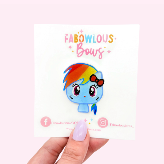 MLP Rainbow D // Acrylic Clip (3 for 10)