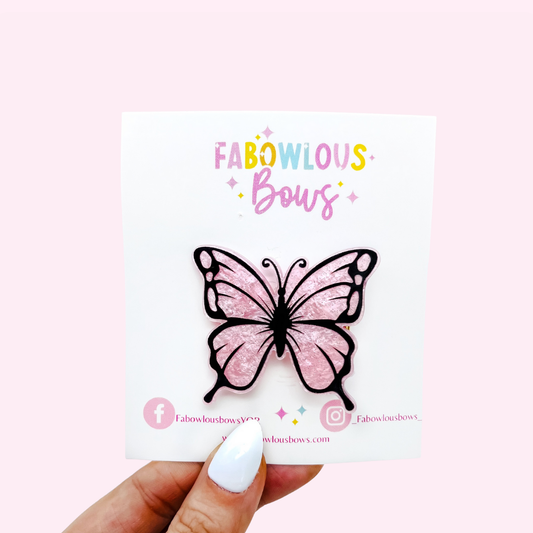 Rose Quartz Butterfly // Acrylic Clip (3 for 10)