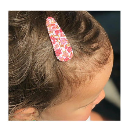 Floral Fabric Snap Clips