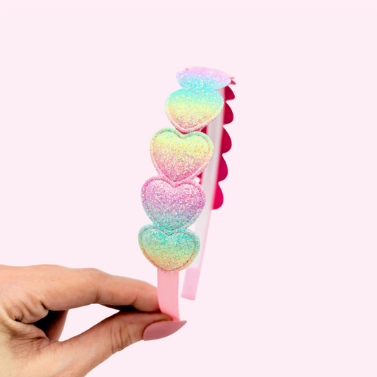 Glitter Hearts Headband