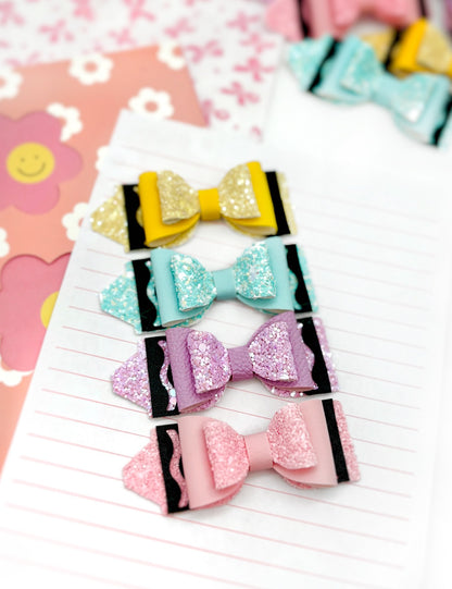 Pastel Yellow Crayon Bow
