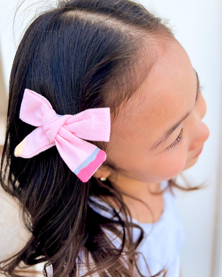 Pink Pencil // Hand Tied Fabric Bow