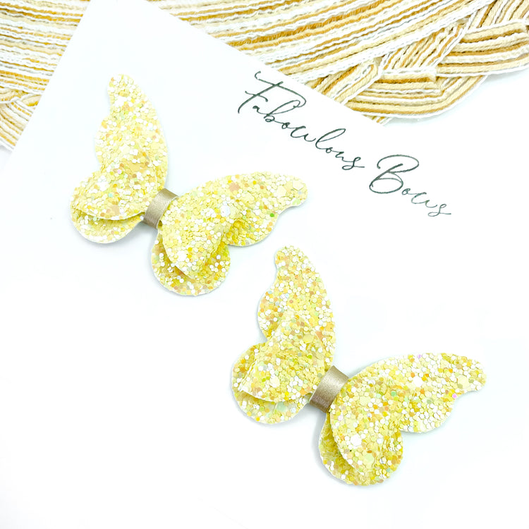 Glitter Butterfly Pigtails // Yellow